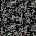 Antique Japanese Ise Katagami Paper Kimono Stencil Hishi Water Plant Design A848