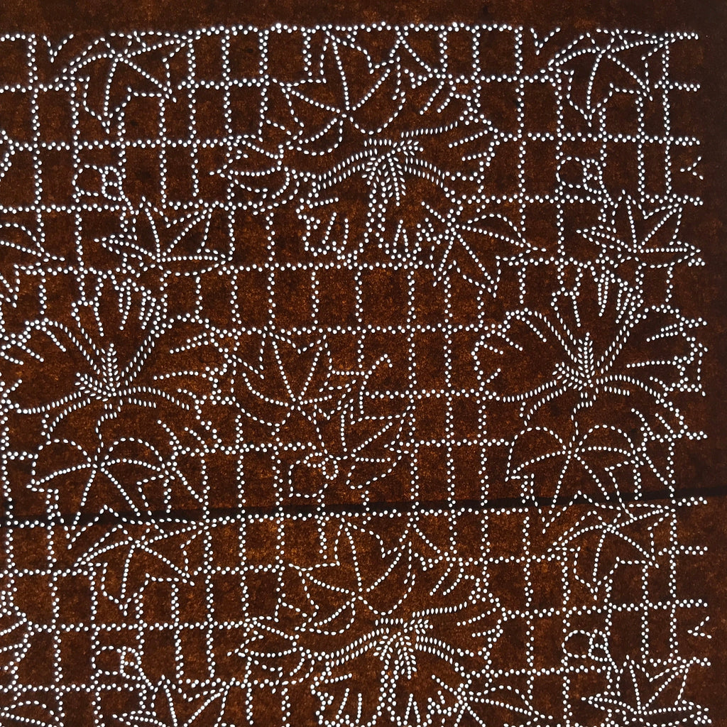 Antique Japanese Ise Katagami Paper Kimono Stencil Hollyhock Tachiaoi A707