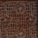 Antique Japanese Ise Katagami Paper Kimono Stencil Hollyhock Tachiaoi A707
