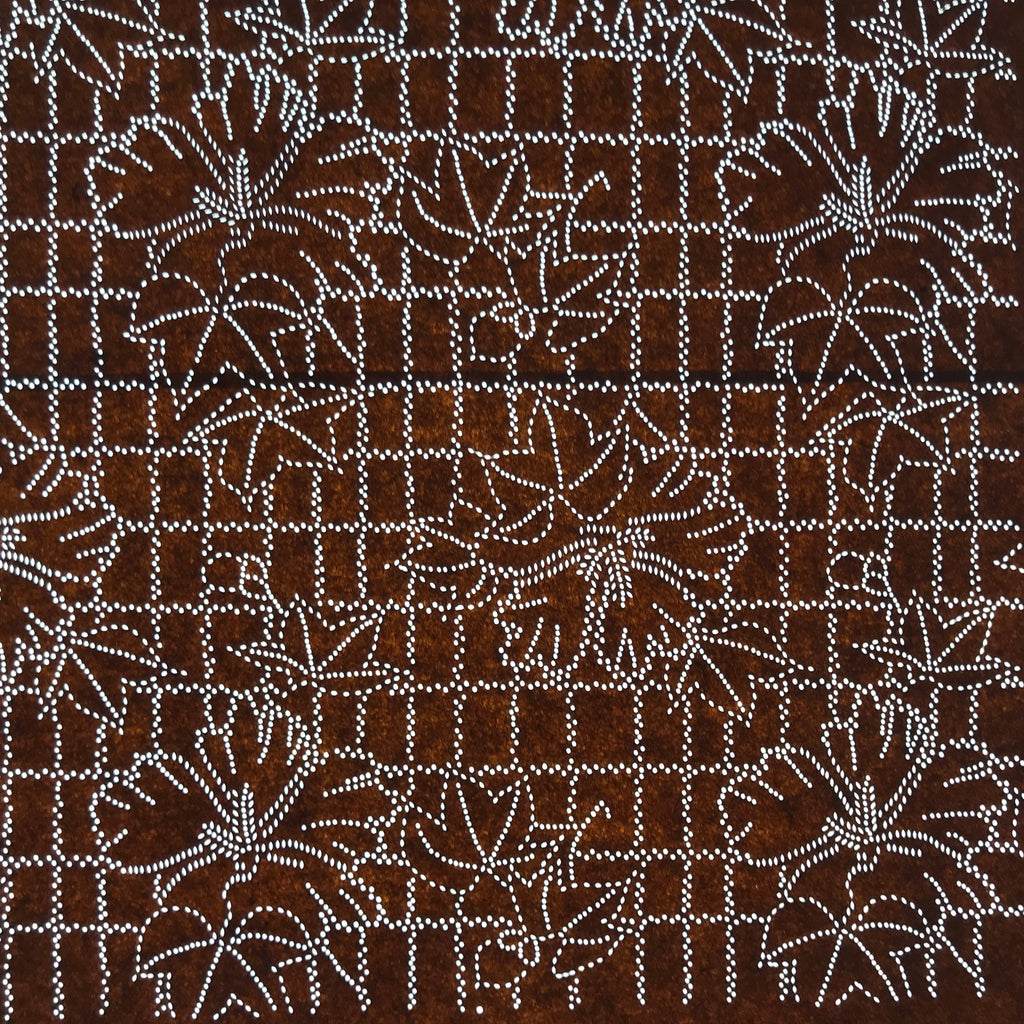 Antique Japanese Ise Katagami Paper Kimono Stencil Hollyhock Tachiaoi A707