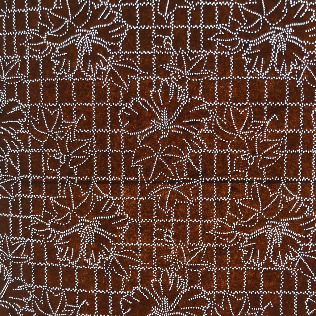 Antique Japanese Ise Katagami Paper Kimono Stencil Hollyhock Tachiaoi A707