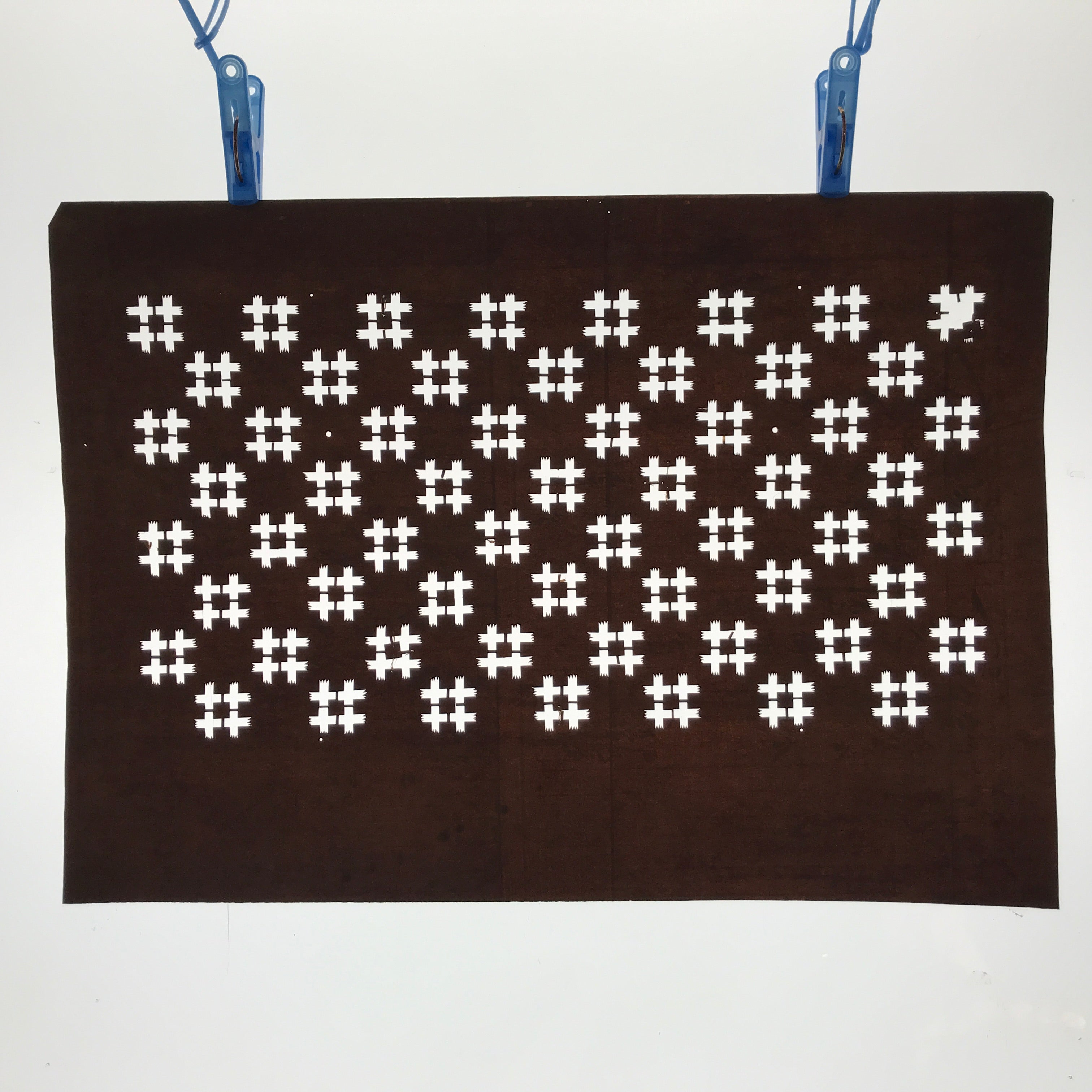 Antique Japanese Ise Katagami Paper Kimono Stencil Igeta Hash Mark Pattern A693
