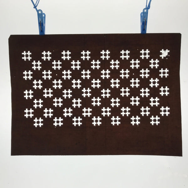 Antique Japanese Ise Katagami Paper Kimono Stencil Igeta Hash Mark Pat ...