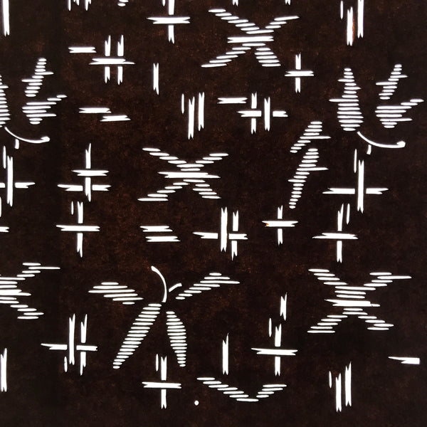 Antique Japanese Ise Katagami Paper Kimono Stencil Igeta Hash Plant Le ...