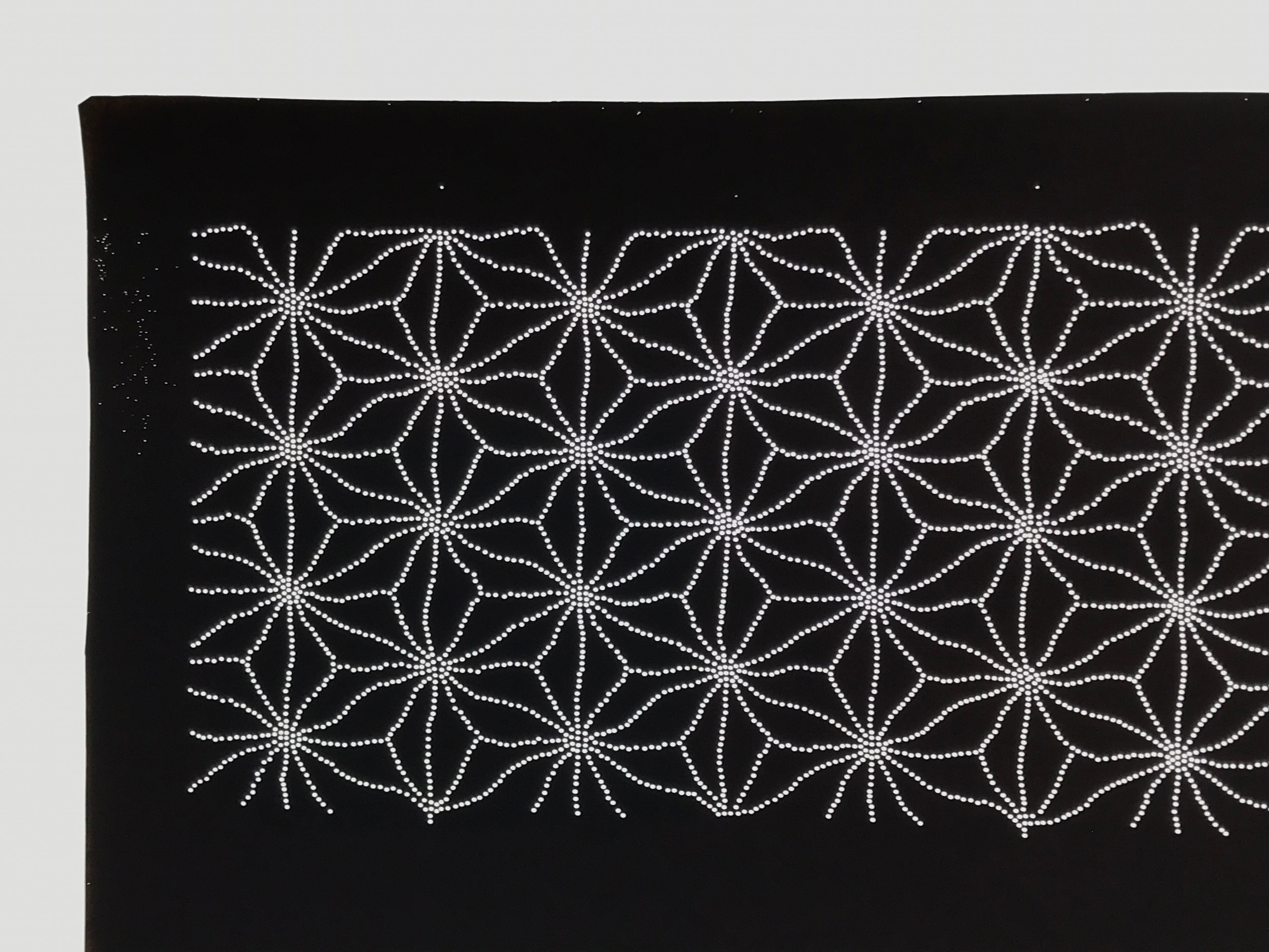 Antique Japanese Ise Katagami Paper Kimono Stencil Katazome Asanoha Floral A856