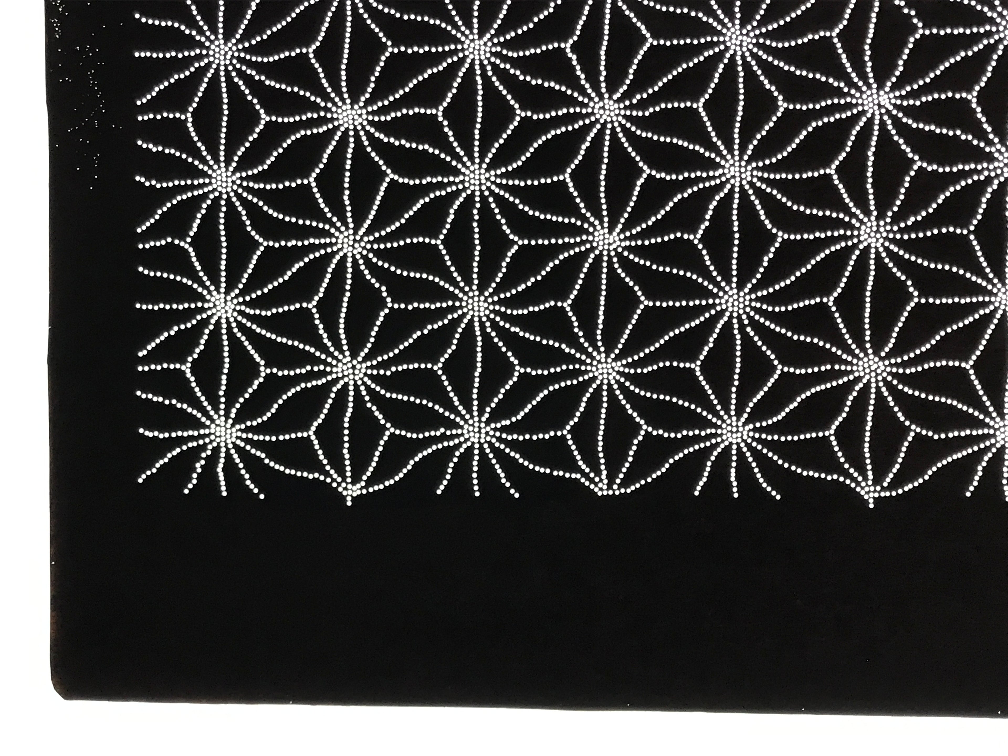 Antique Japanese Ise Katagami Paper Kimono Stencil Katazome Asanoha Floral A856