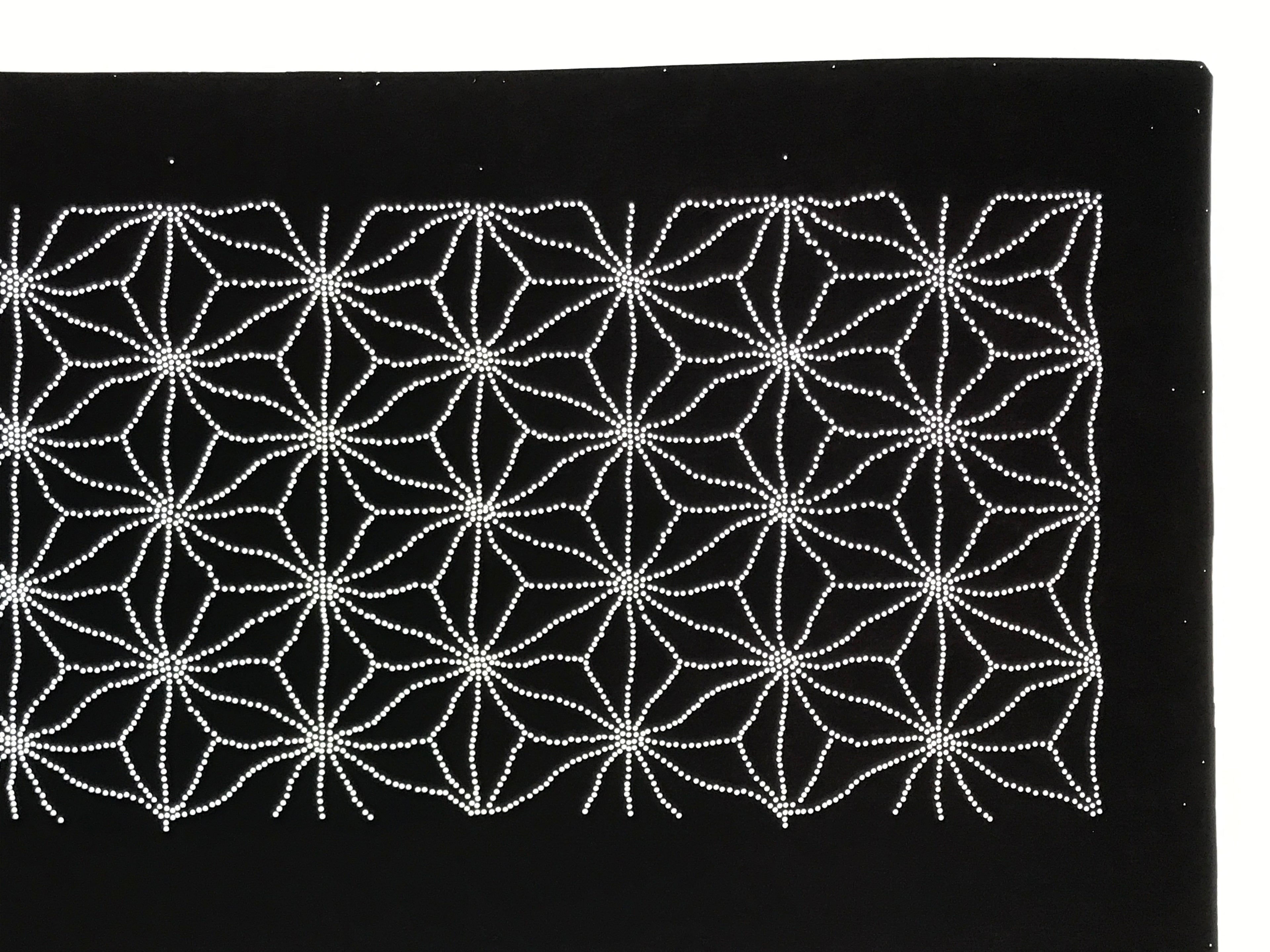 Antique Japanese Ise Katagami Paper Kimono Stencil Katazome Asanoha Floral A856