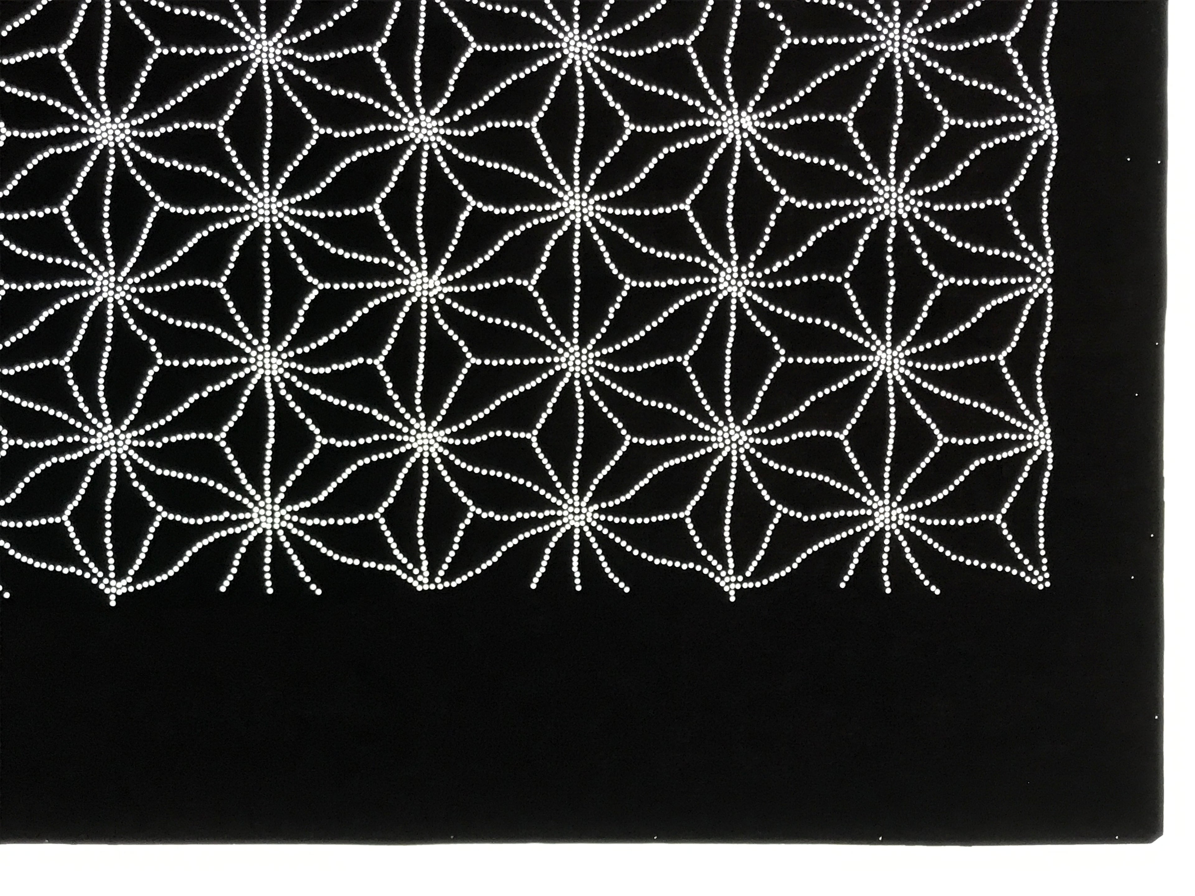 Antique Japanese Ise Katagami Paper Kimono Stencil Katazome Asanoha Floral A856