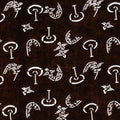 Antique Japanese Ise Katagami Paper Kimono Stencil Katazome Birds Design A849