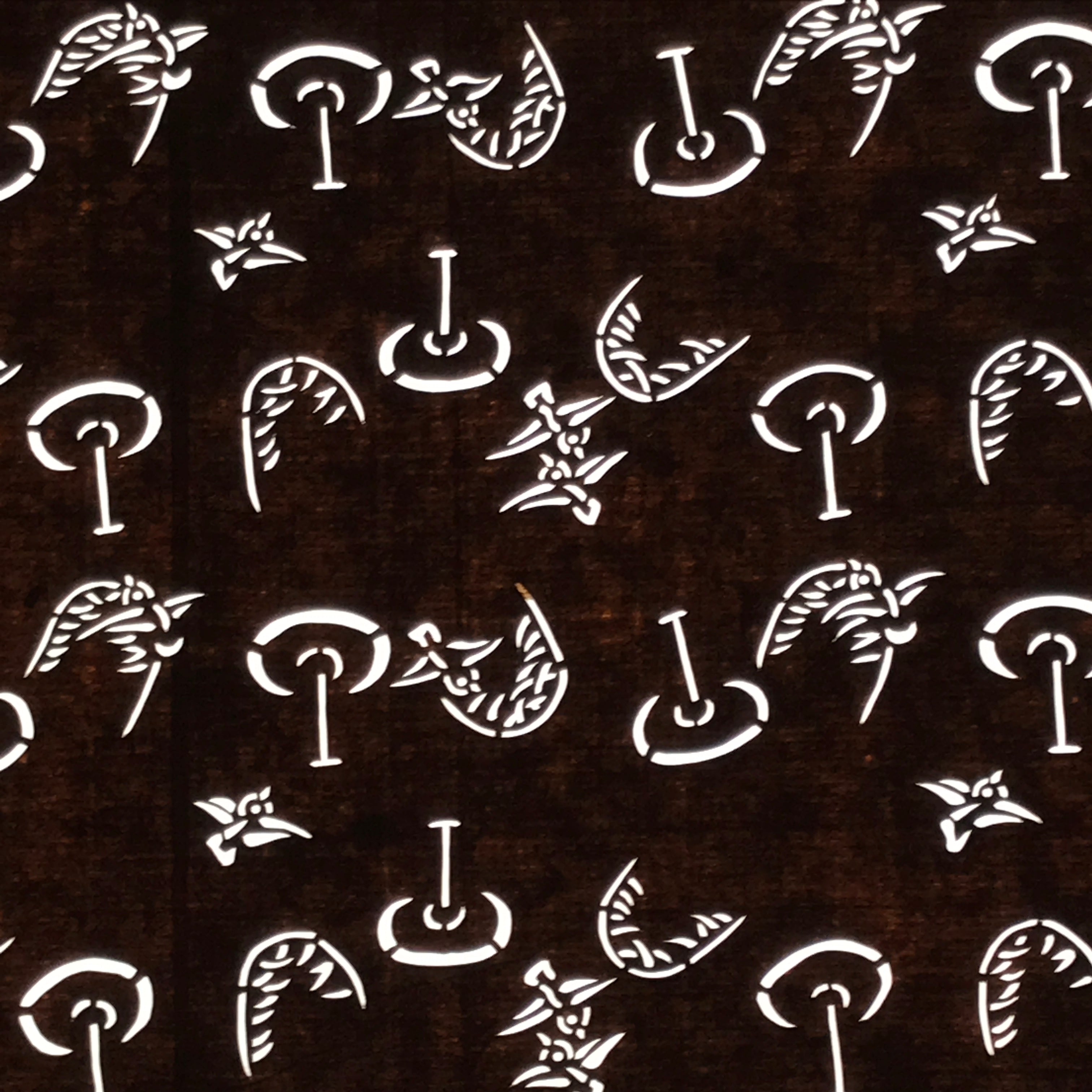 Antique Japanese Ise Katagami Paper Kimono Stencil Katazome Birds Design A849