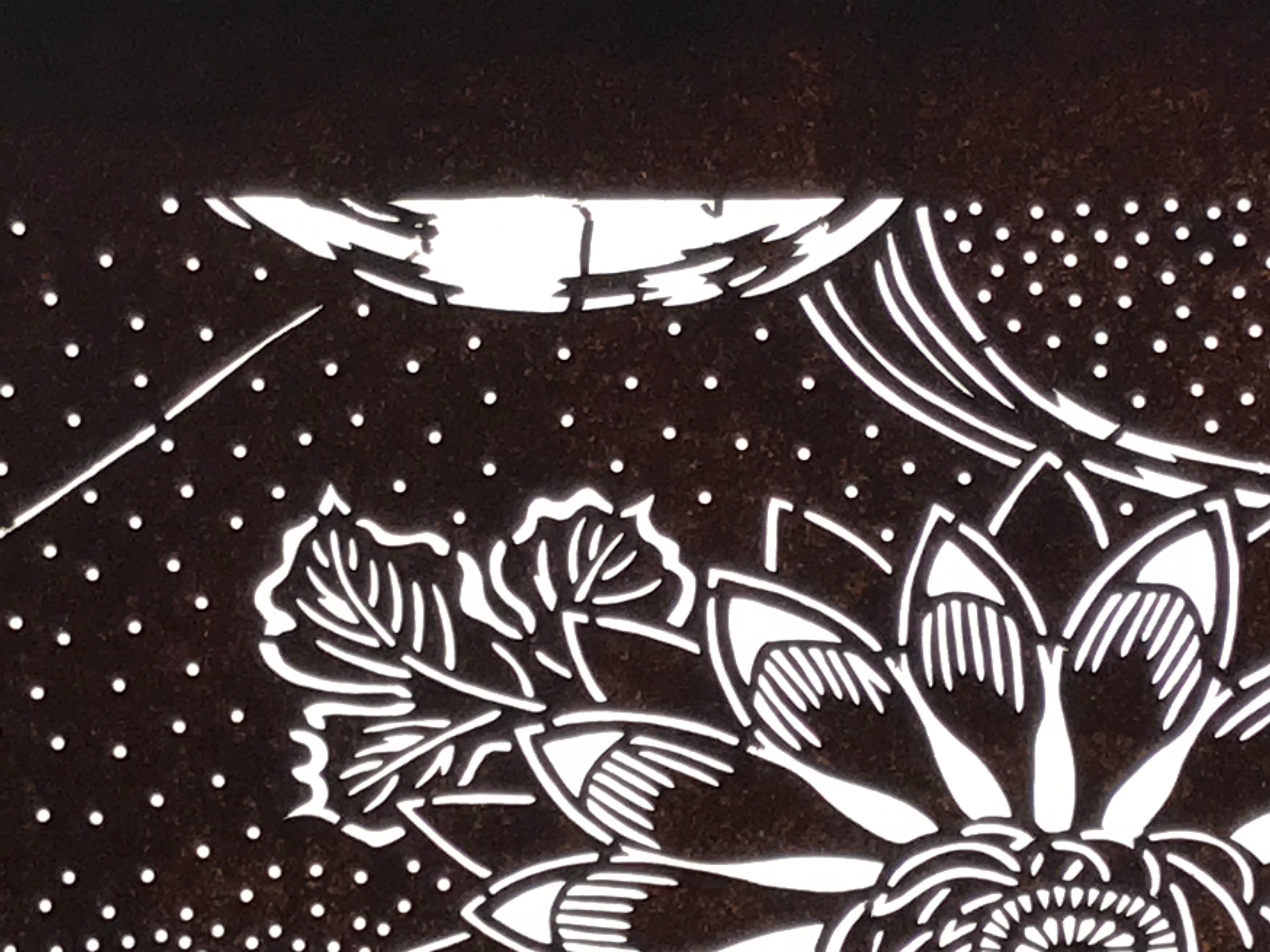 Antique Japanese Ise Katagami Paper Kimono Stencil Katazome Chrysanthemums A829