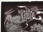 Antique Japanese Ise Katagami Paper Kimono Stencil Katazome Chrysanthemums A829