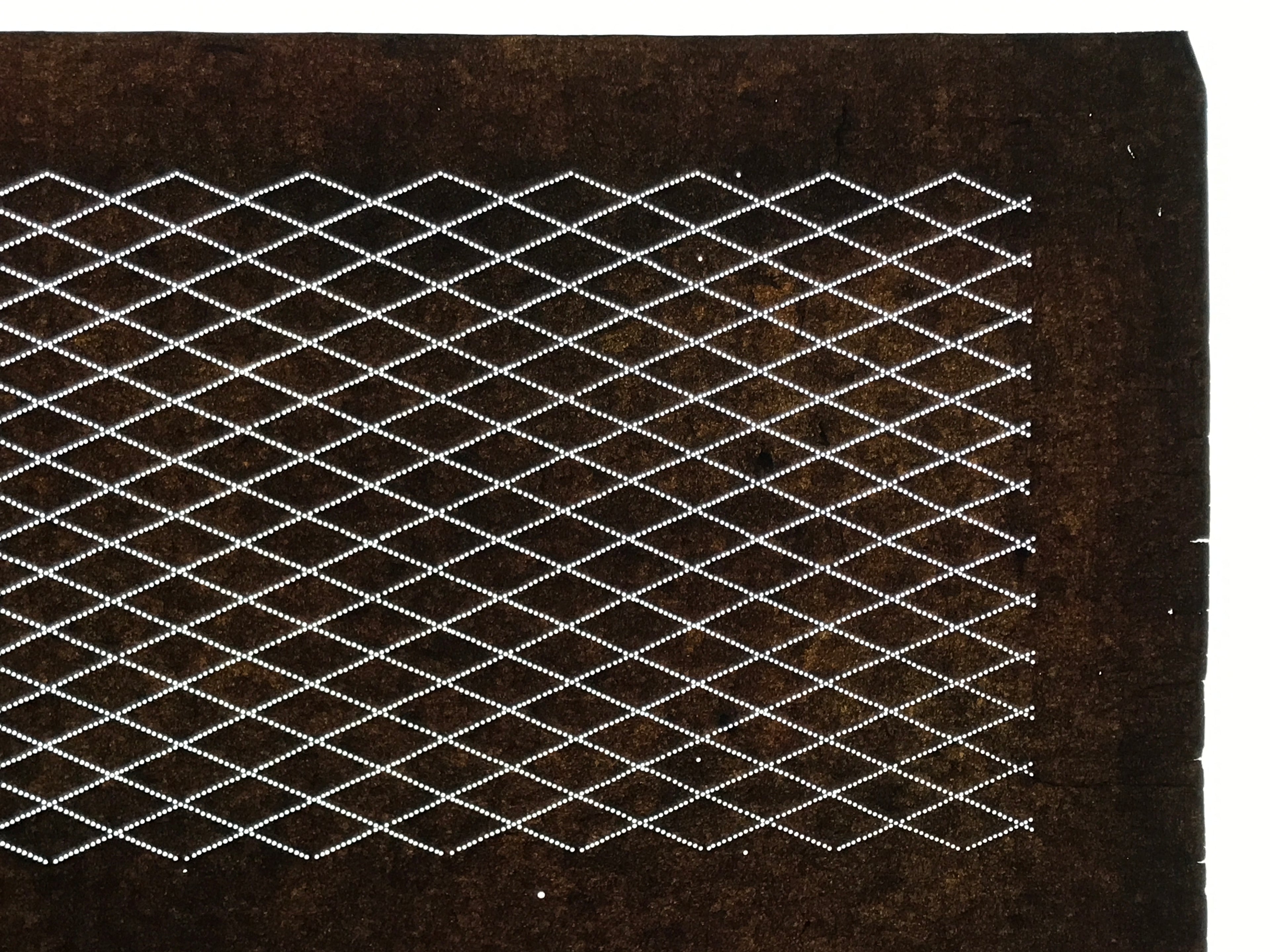 Antique Japanese Ise Katagami Paper Kimono Stencil Katazome Diamond Grid A868