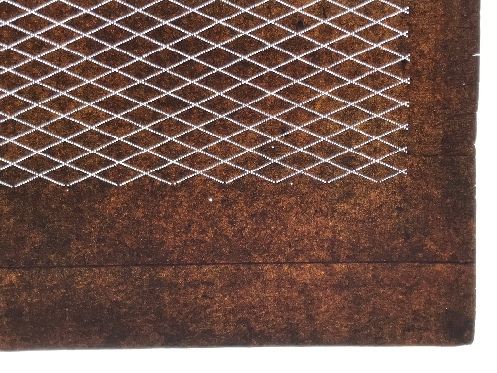 Antique Japanese Ise Katagami Paper Kimono Stencil Katazome Diamond Grid A868
