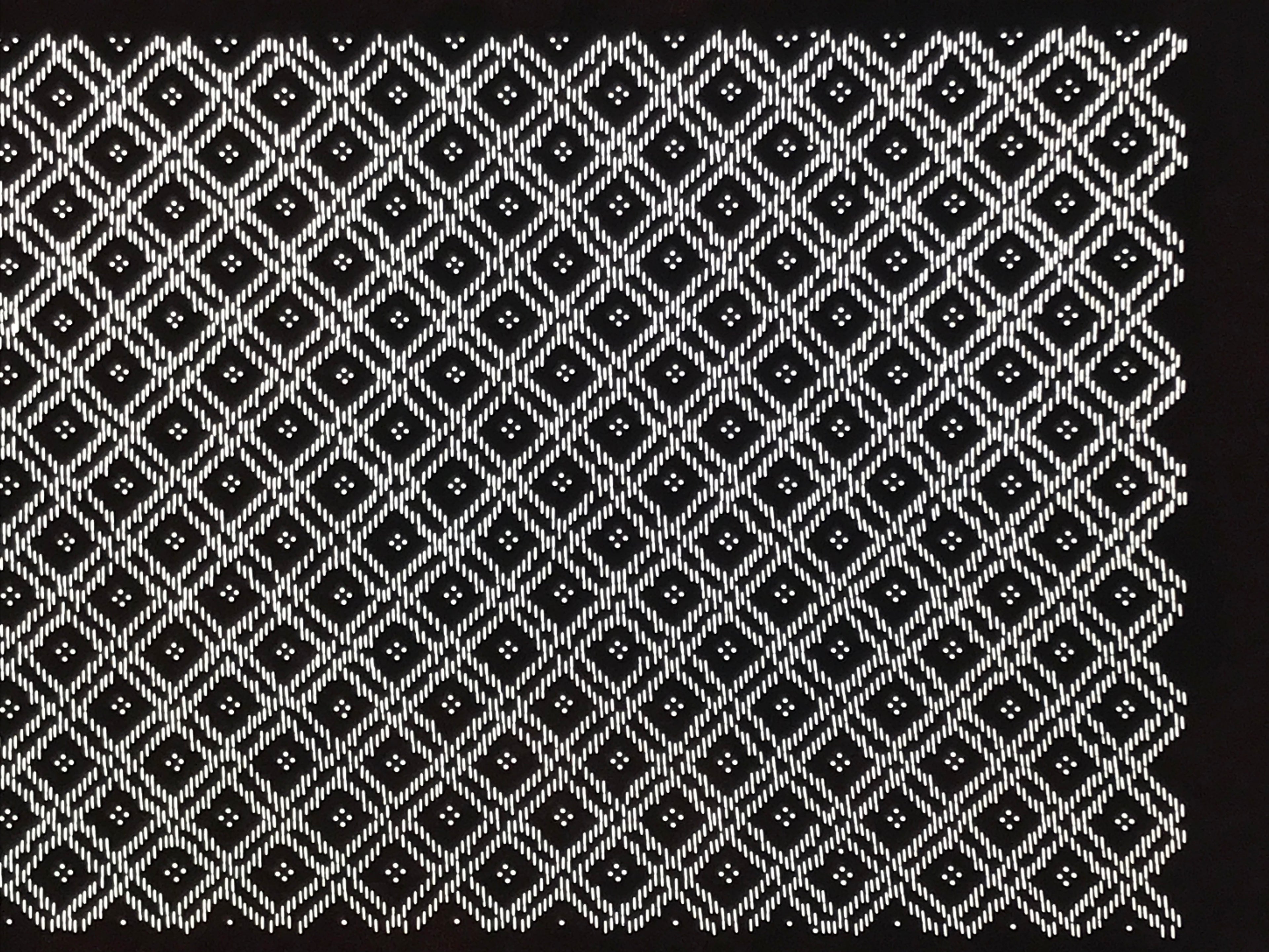 Antique Japanese Ise Katagami Paper Kimono Stencil Katazome Diamond Grid A878