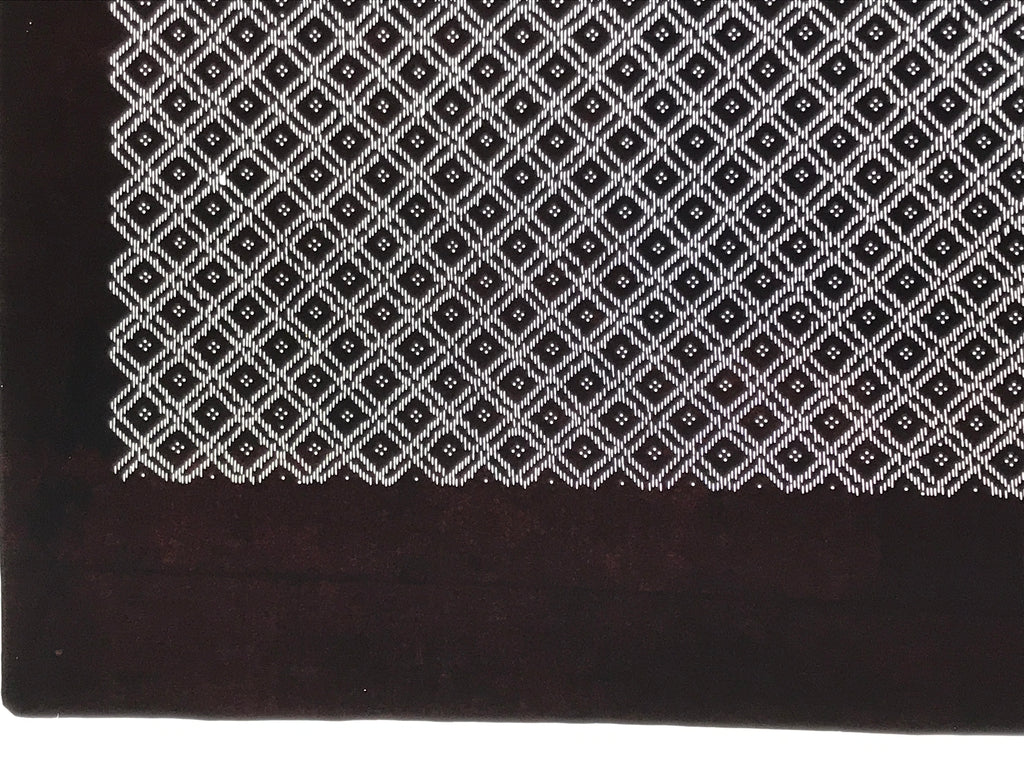Antique Japanese Ise Katagami Paper Kimono Stencil Katazome Diamond Grid A878