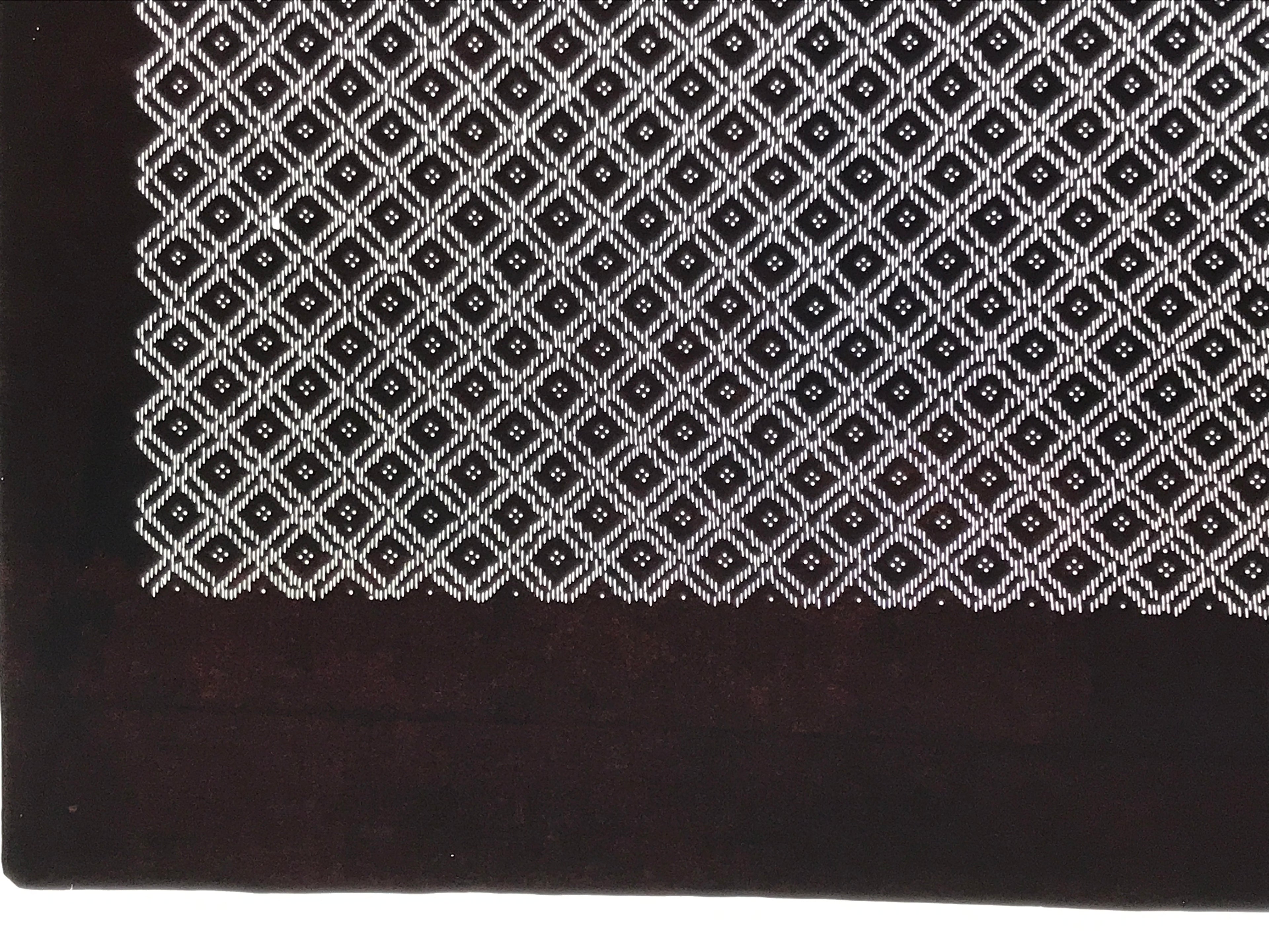Antique Japanese Ise Katagami Paper Kimono Stencil Katazome Diamond Grid A878