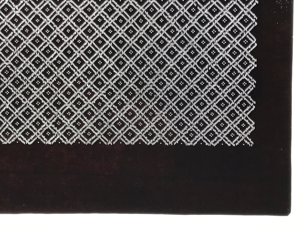Antique Japanese Ise Katagami Paper Kimono Stencil Katazome Diamond Grid A878