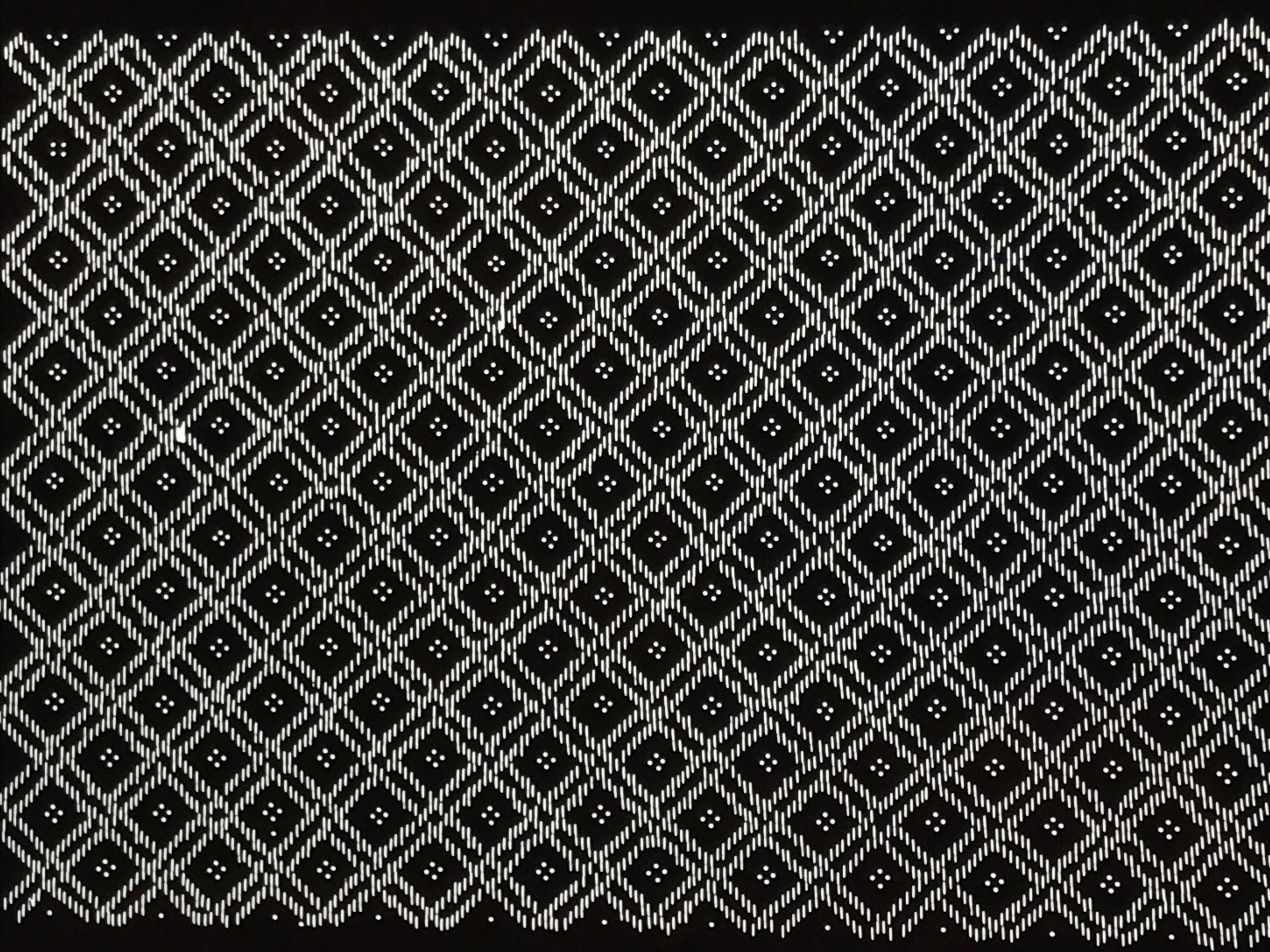 Antique Japanese Ise Katagami Paper Kimono Stencil Katazome Diamond Grid A878