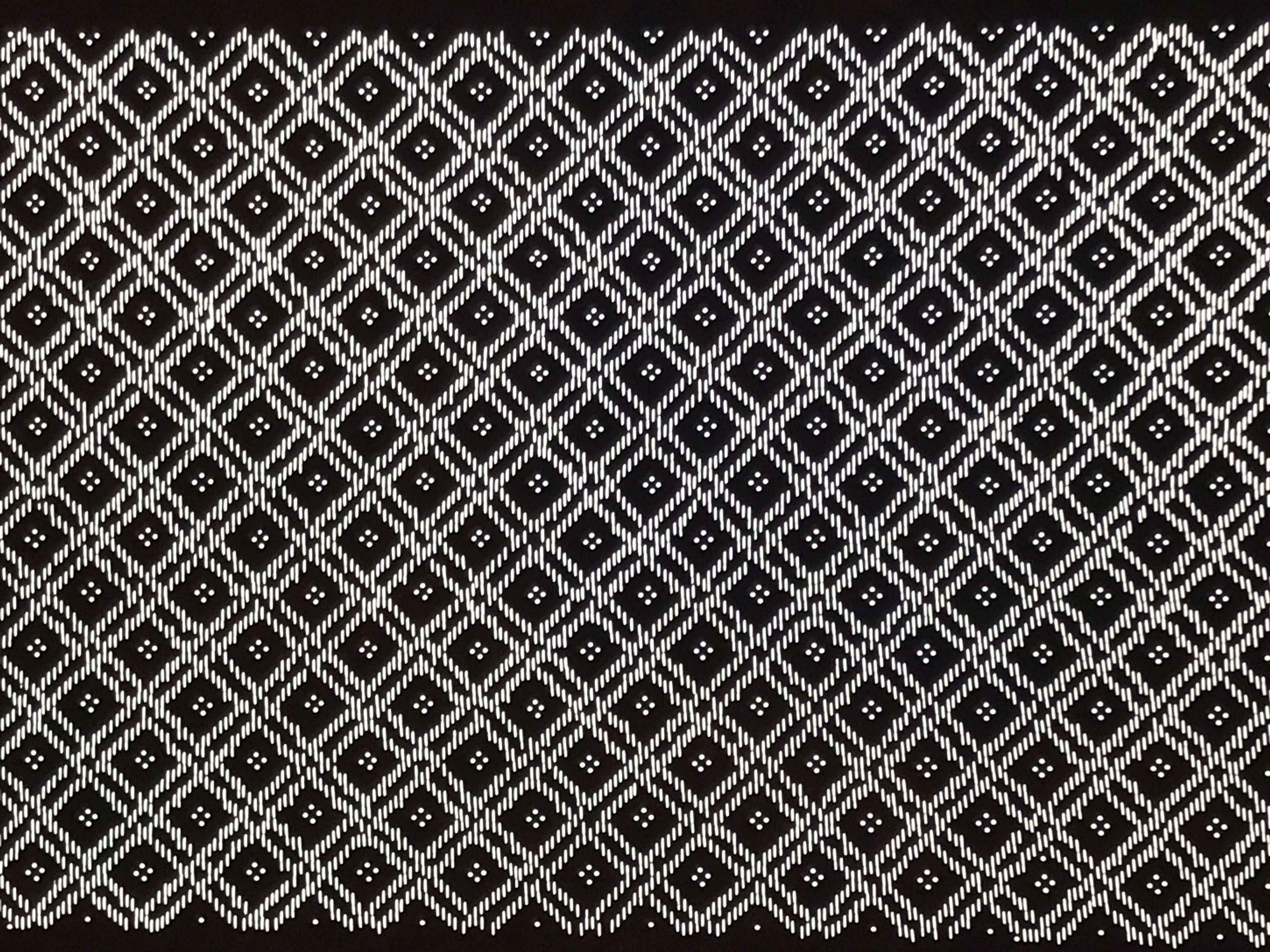 Antique Japanese Ise Katagami Paper Kimono Stencil Katazome Diamond Grid A878