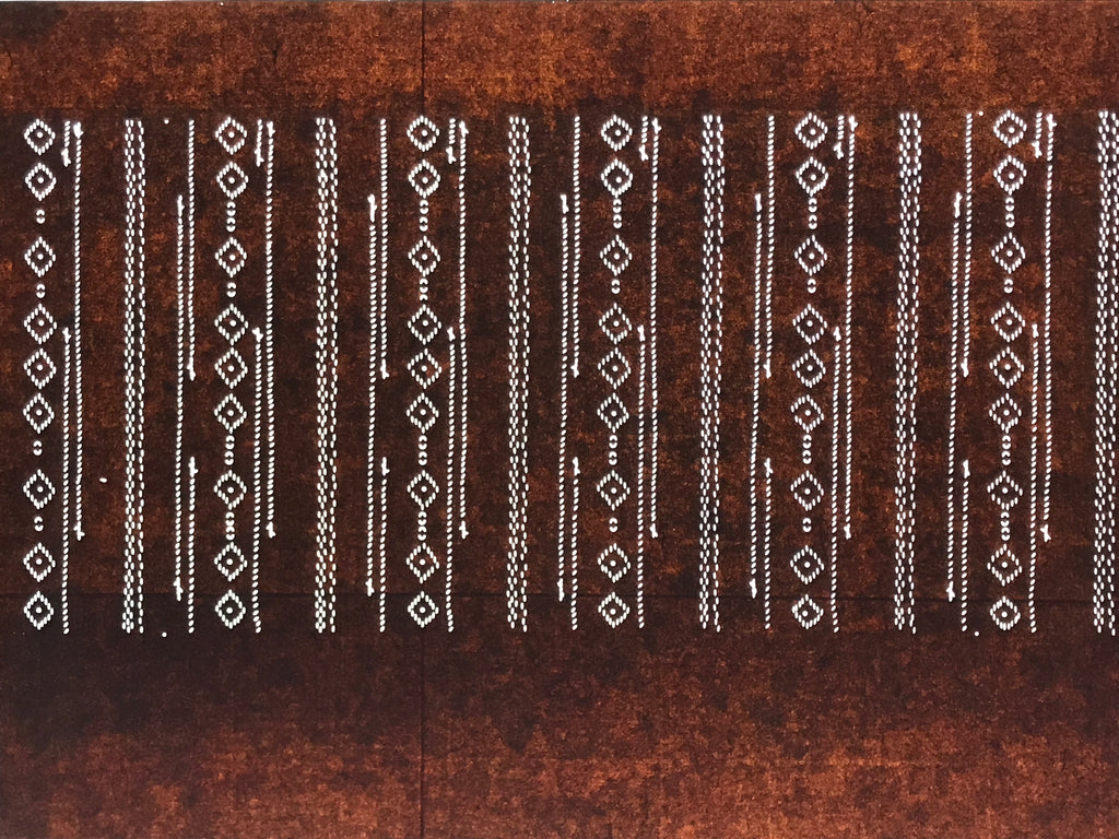 Antique Japanese Ise Katagami Paper Kimono Stencil Katazome Diamond Line A881