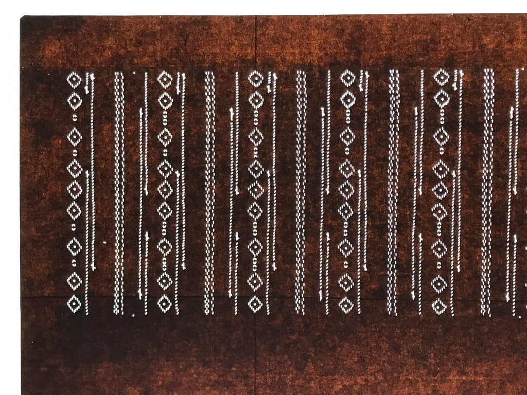 Antique Japanese Ise Katagami Paper Kimono Stencil Katazome Diamond Line A881