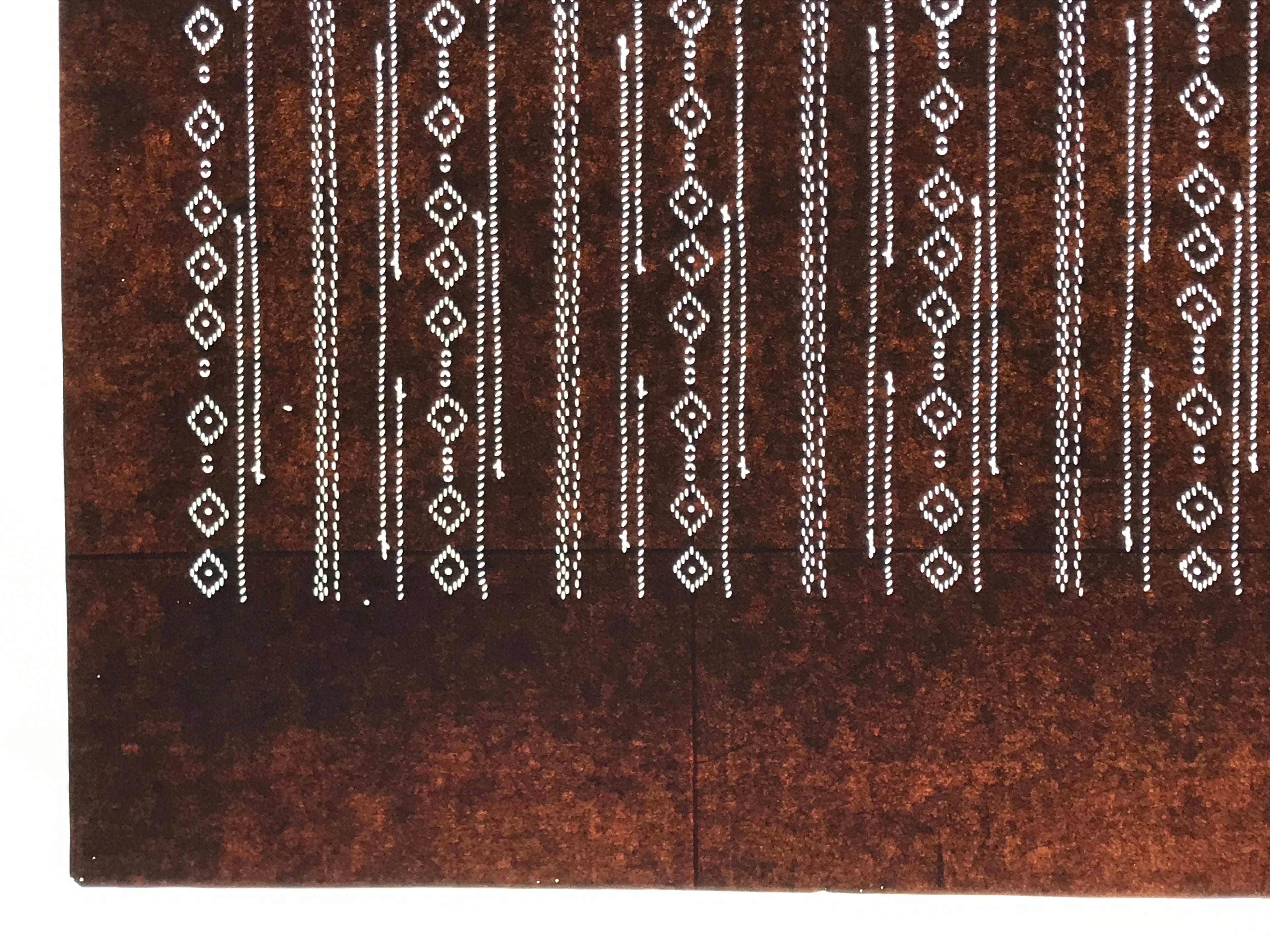 Antique Japanese Ise Katagami Paper Kimono Stencil Katazome Diamond Line A881