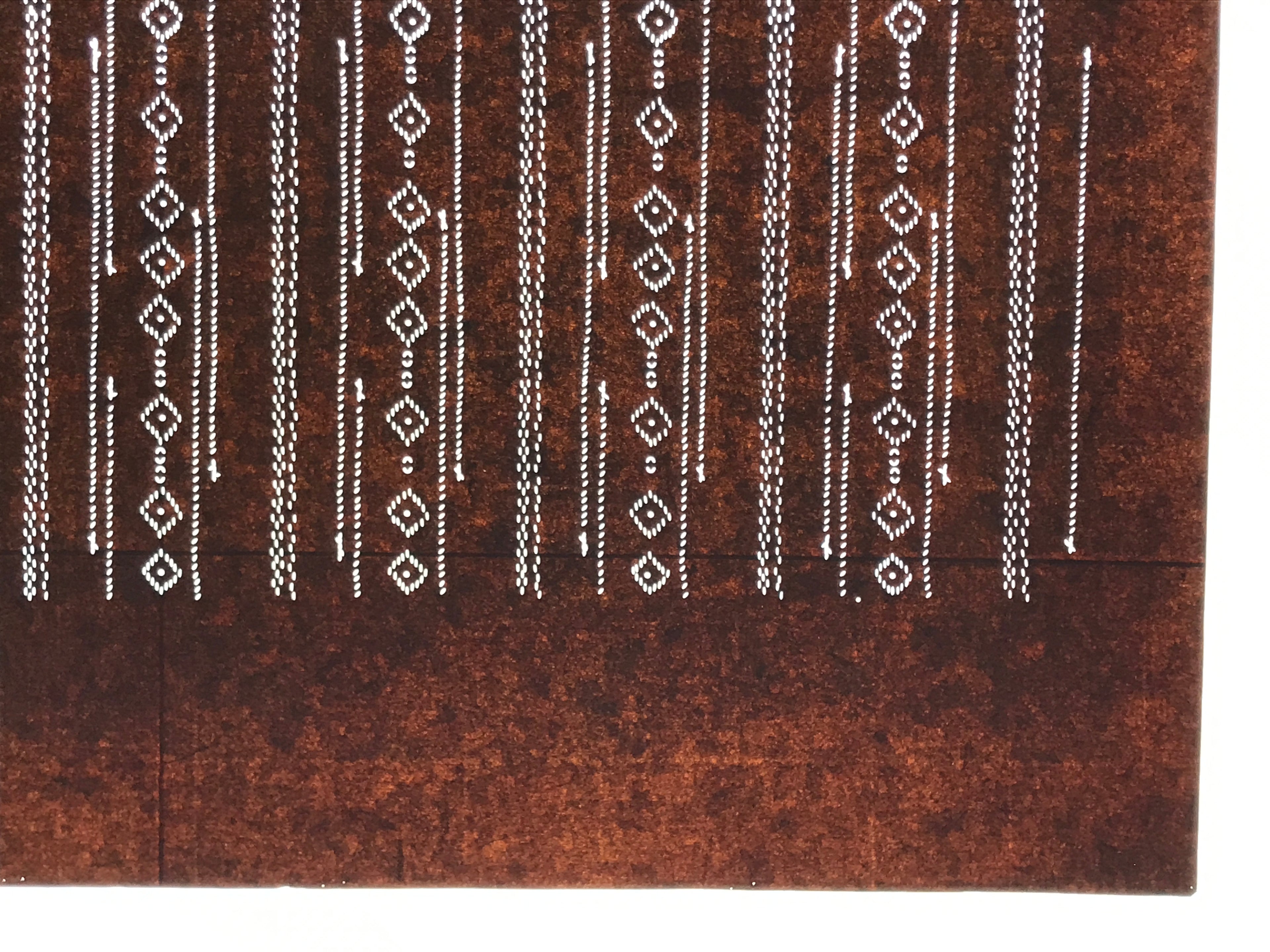 Antique Japanese Ise Katagami Paper Kimono Stencil Katazome Diamond Line A881