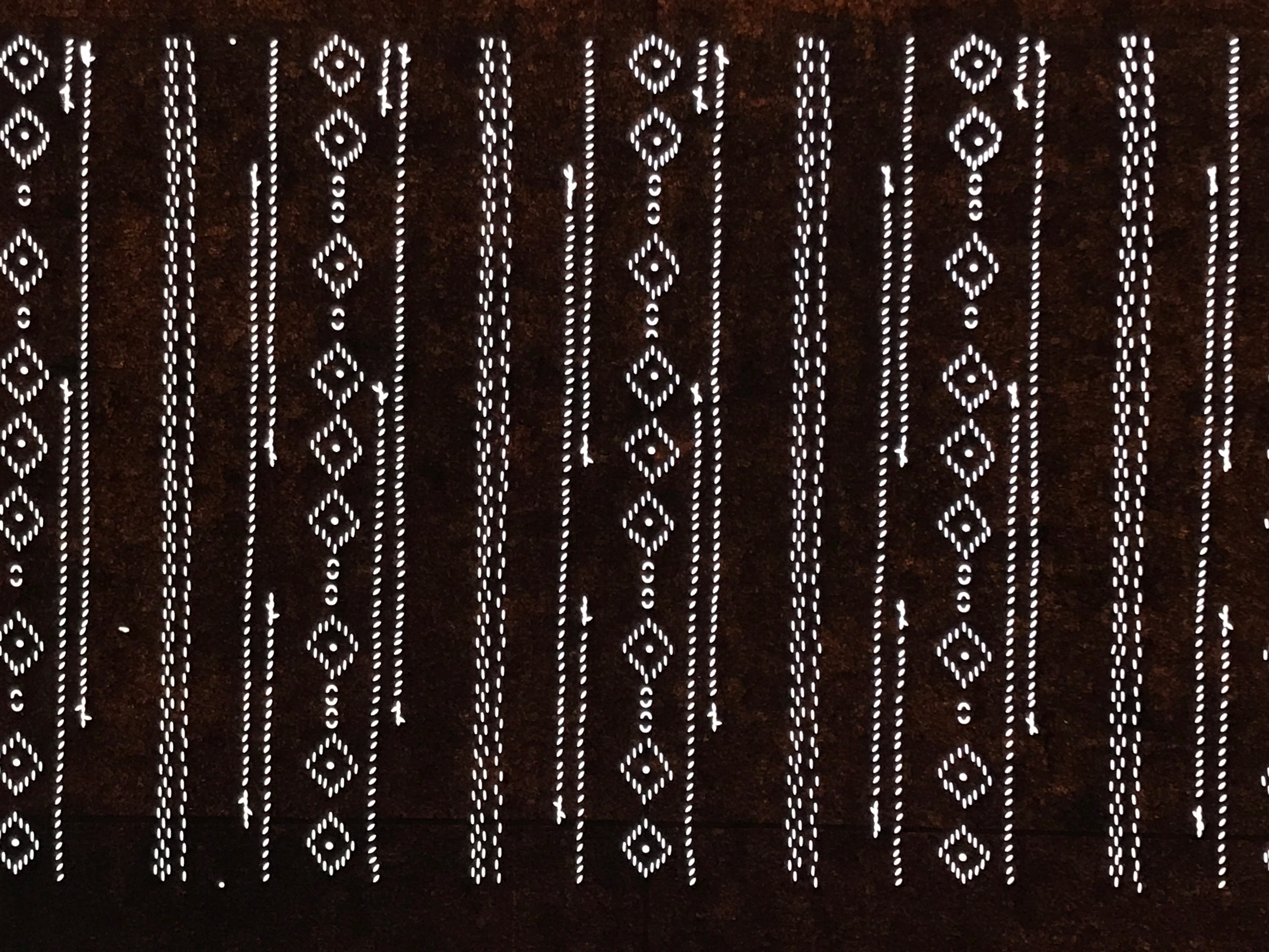 Antique Japanese Ise Katagami Paper Kimono Stencil Katazome Diamond Line A881