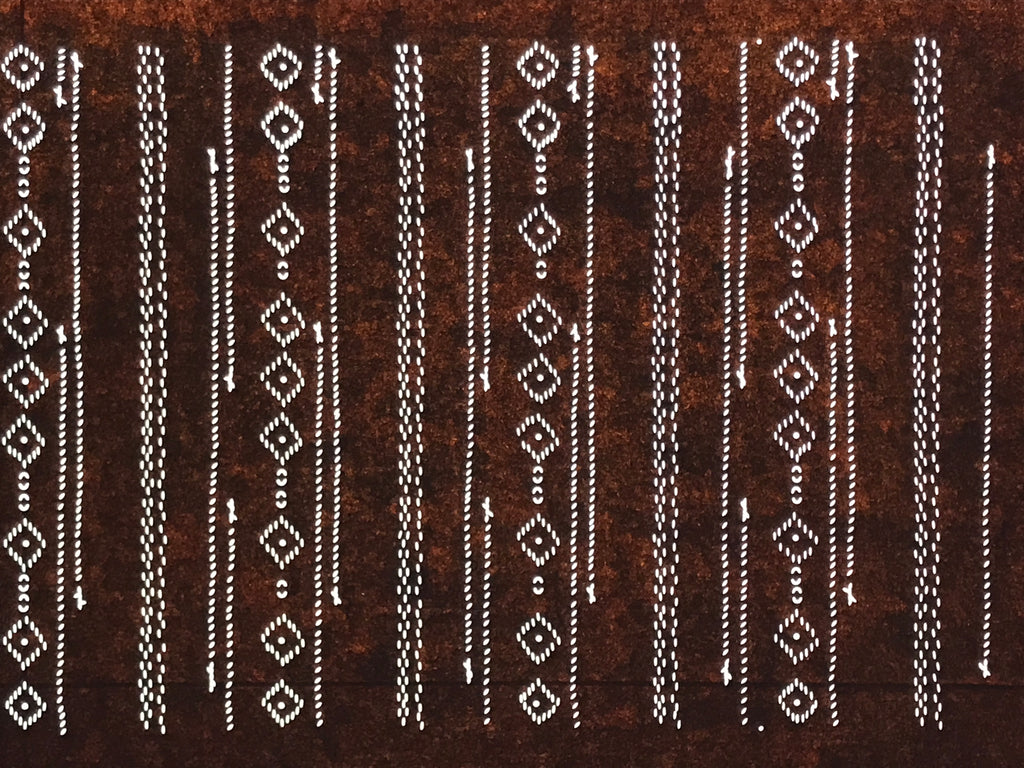 Antique Japanese Ise Katagami Paper Kimono Stencil Katazome Diamond Line A881