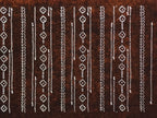 Antique Japanese Ise Katagami Paper Kimono Stencil Katazome Diamond Line A881