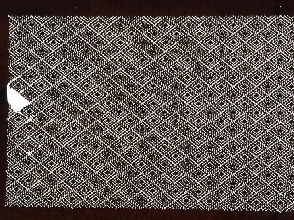 Antique Japanese Ise Katagami Paper Kimono Stencil Katazome Diamond Pattern A828