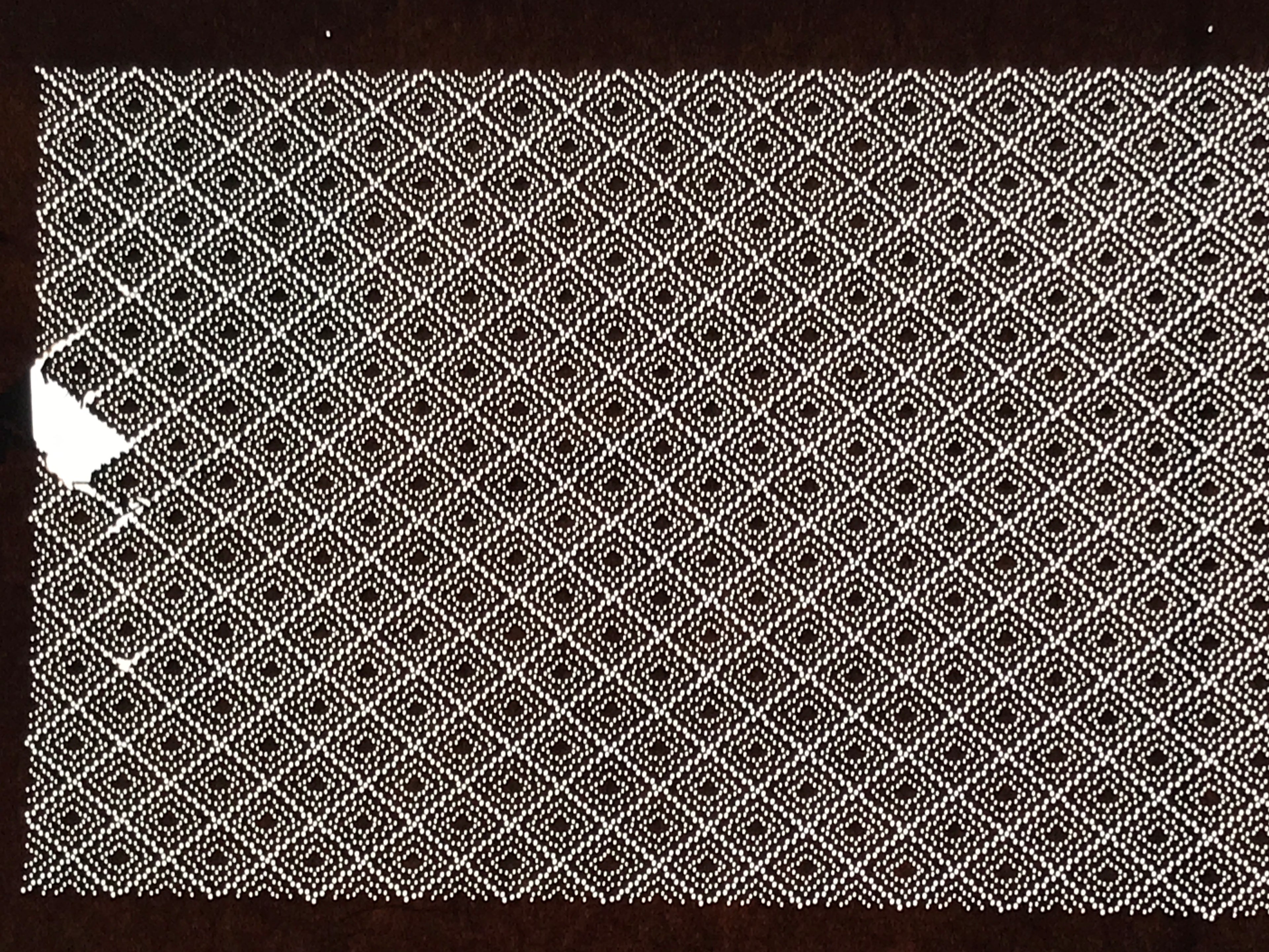 Antique Japanese Ise Katagami Paper Kimono Stencil Katazome Diamond Pattern A828