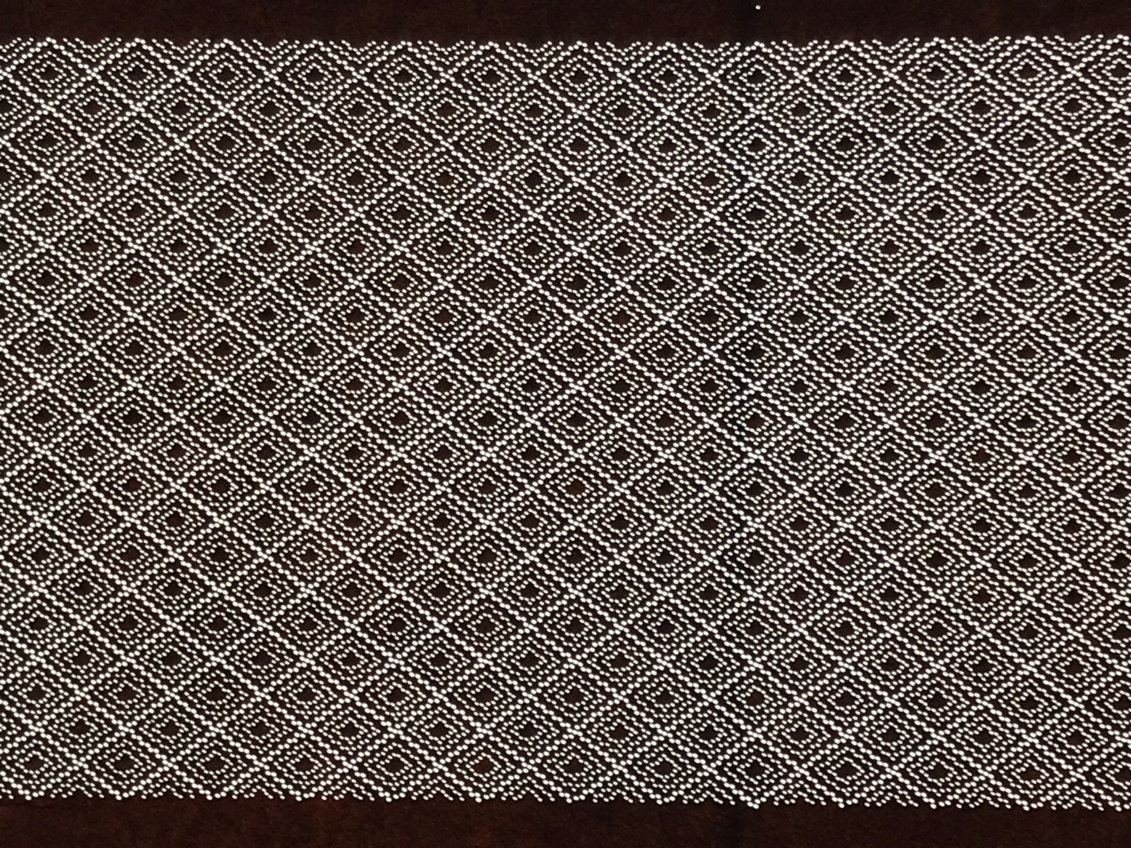 Antique Japanese Ise Katagami Paper Kimono Stencil Katazome Diamond Pattern A828