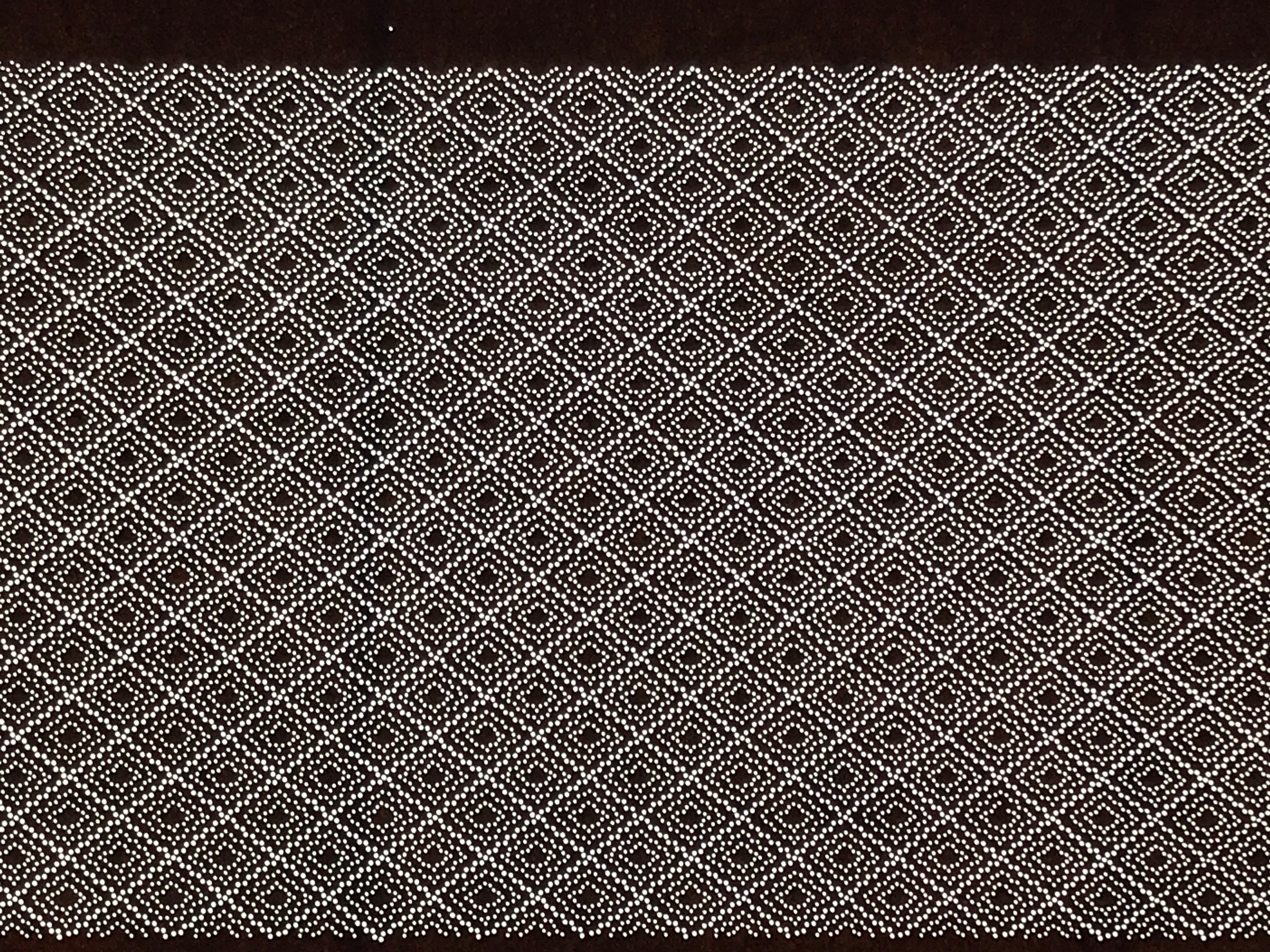 Antique Japanese Ise Katagami Paper Kimono Stencil Katazome Diamond Pattern A828