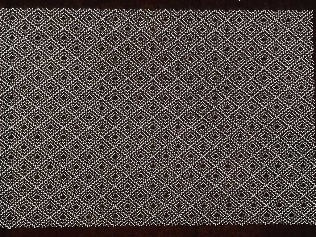 Antique Japanese Ise Katagami Paper Kimono Stencil Katazome Diamond Pattern A828