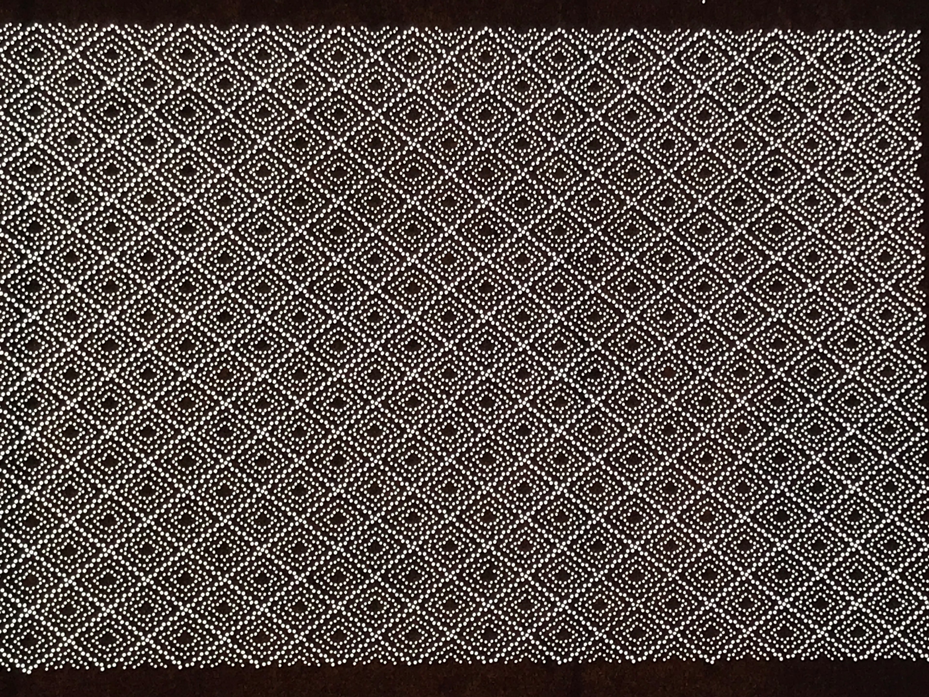 Antique Japanese Ise Katagami Paper Kimono Stencil Katazome Diamond Pattern A828