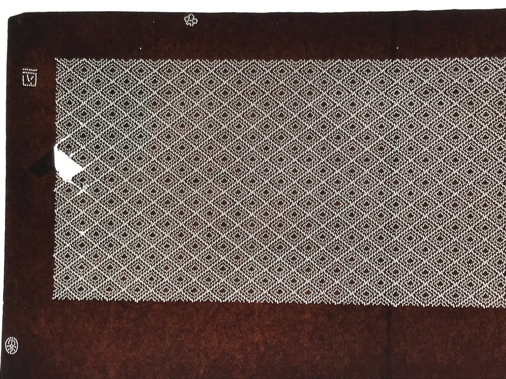 Antique Japanese Ise Katagami Paper Kimono Stencil Katazome Diamond Pattern A828