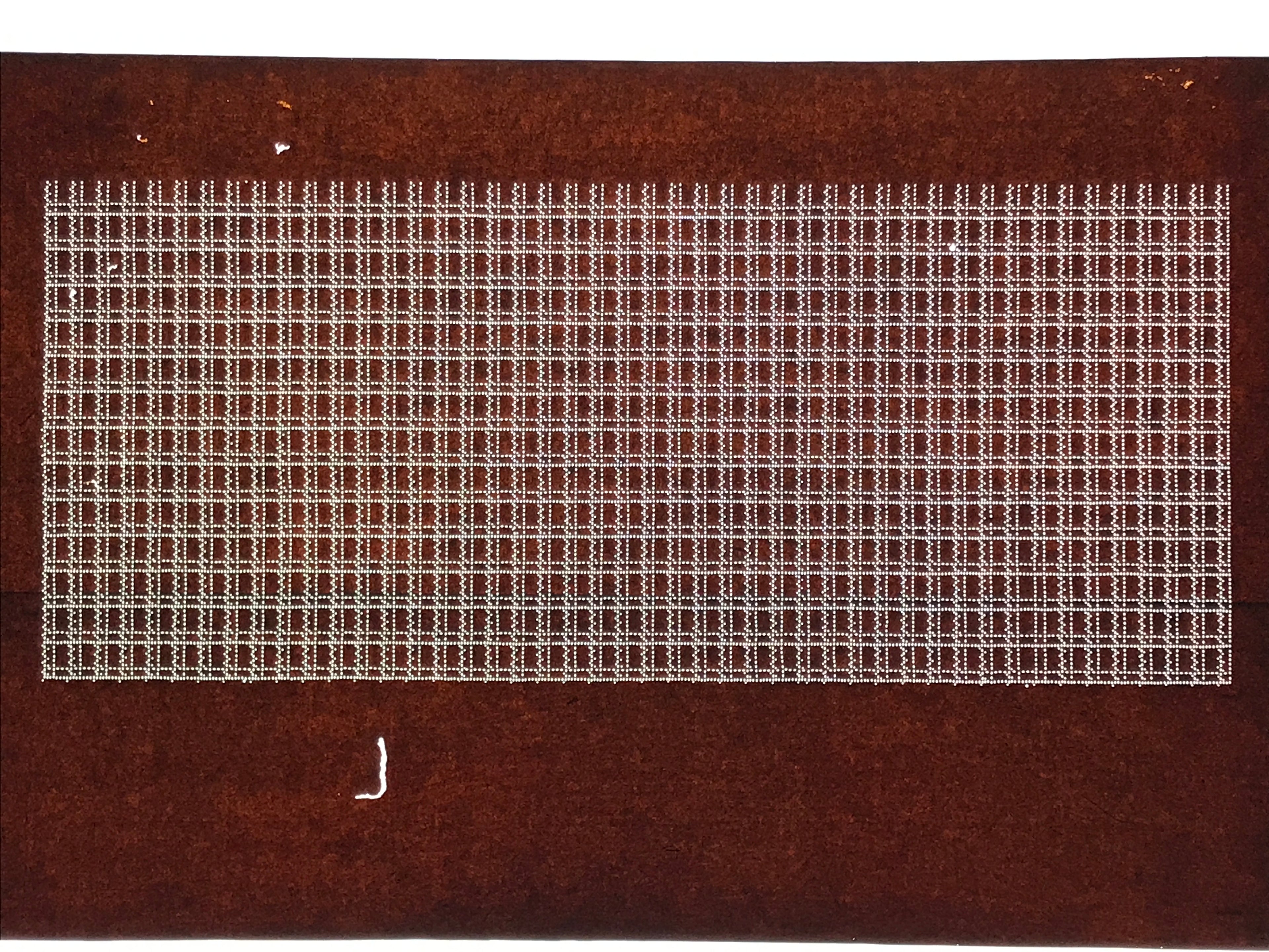 Antique Japanese Ise Katagami Paper Kimono Stencil Katazome Dots Grid A873