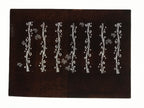 Antique Japanese Ise Katagami Paper Kimono Stencil Katazome Floral Leaves A865