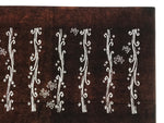 Antique Japanese Ise Katagami Paper Kimono Stencil Katazome Floral Leaves A865
