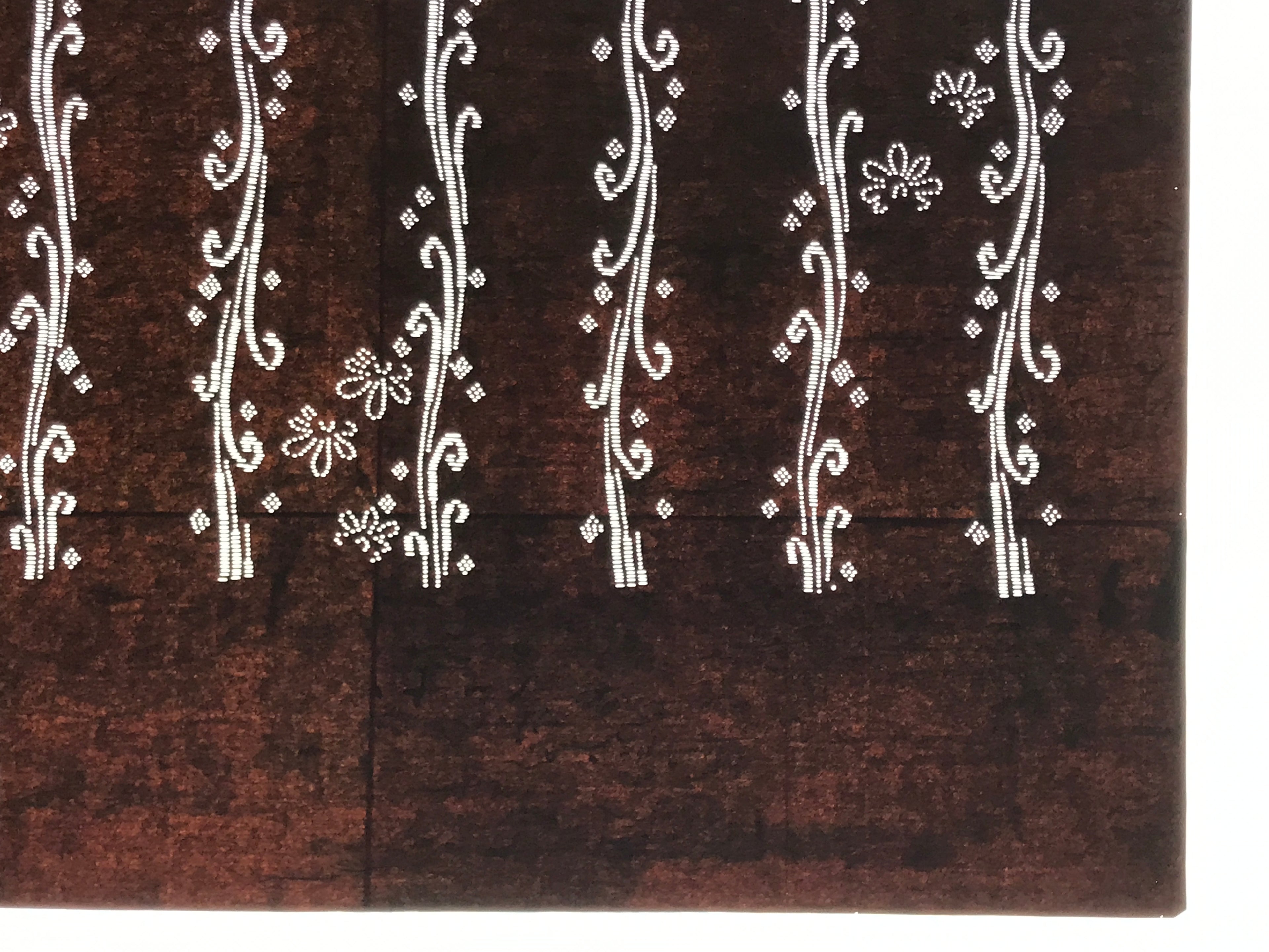 Antique Japanese Ise Katagami Paper Kimono Stencil Katazome Floral Leaves A865