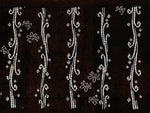 Antique Japanese Ise Katagami Paper Kimono Stencil Katazome Floral Leaves A865