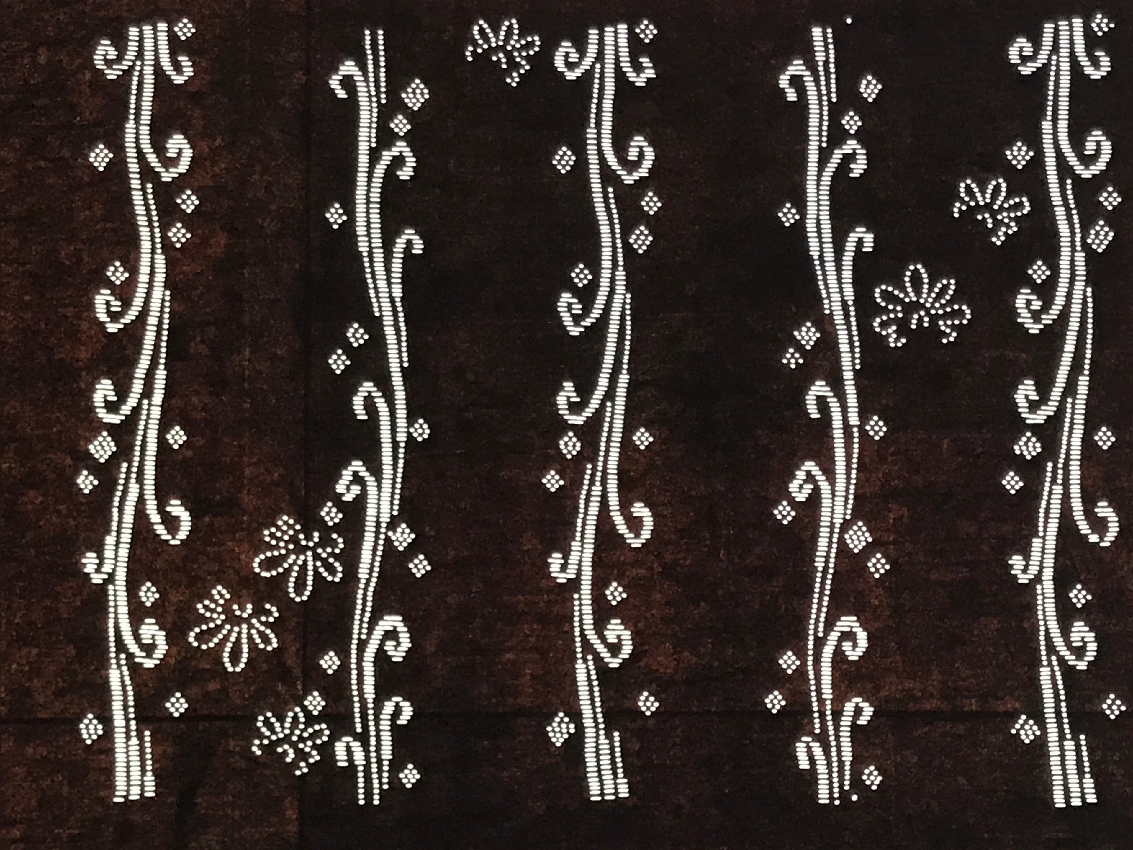 Antique Japanese Ise Katagami Paper Kimono Stencil Katazome Floral Leaves A865