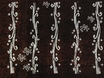 Antique Japanese Ise Katagami Paper Kimono Stencil Katazome Floral Leaves A865