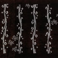 Antique Japanese Ise Katagami Paper Kimono Stencil Katazome Floral Leaves A865