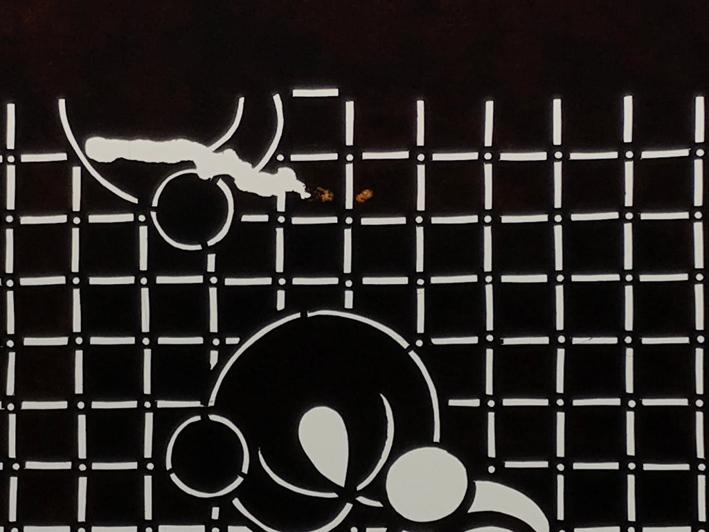 Antique Japanese Ise Katagami Paper Kimono Stencil Katazome Fruit Flowers A830