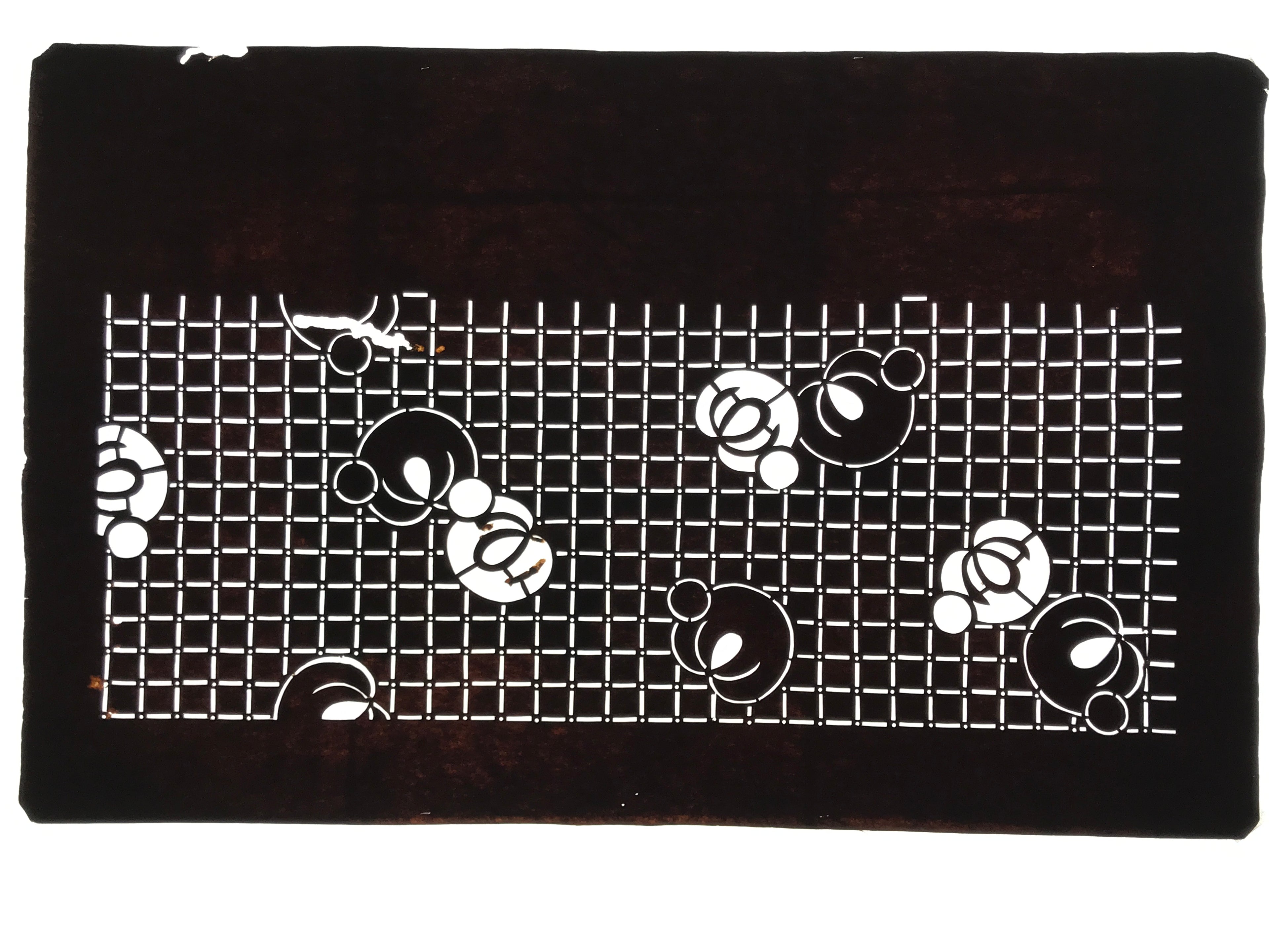 Antique Japanese Ise Katagami Paper Kimono Stencil Katazome Fruit Flowers A830