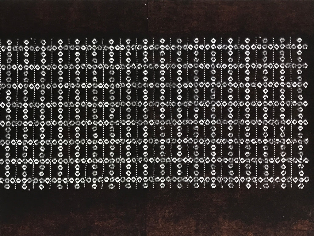 Antique Japanese Ise Katagami Paper Kimono Stencil Katazome Grid Pattern A854