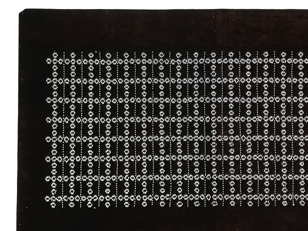 Antique Japanese Ise Katagami Paper Kimono Stencil Katazome Grid Pattern A854